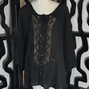 Dressbarn Plus Size Gold Embellishment Blouse